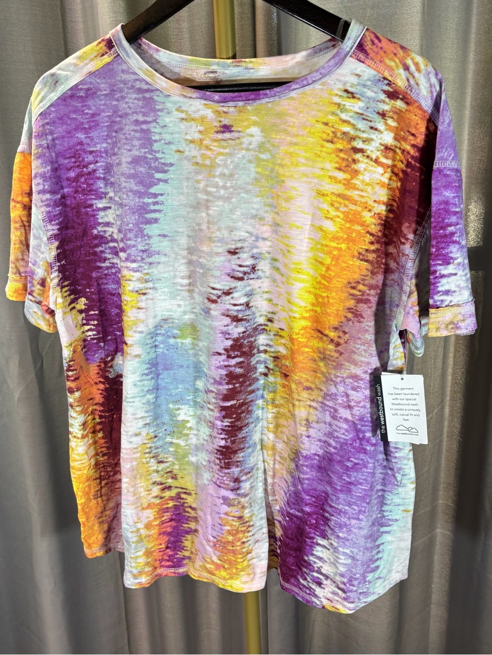 Westbound Top Women Size XL T Shirt Tie Dye Cotton Blend Colorful Soft New